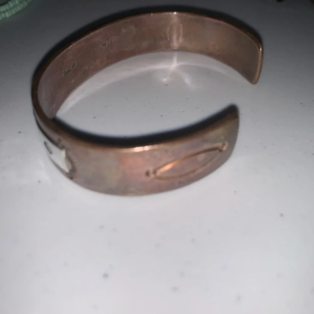 ROBERT LITTLE vintage RARE STERLING SILVER & COPPER‎ Crosses CUFF BRACELET